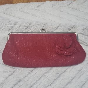 Red sparkly old Navy tweed clutch purse bag NWOT